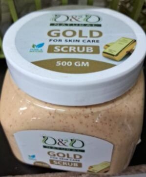 Gold Face Body Scrub for Radiant and Glowing Skin Complexion with Softness, 500g