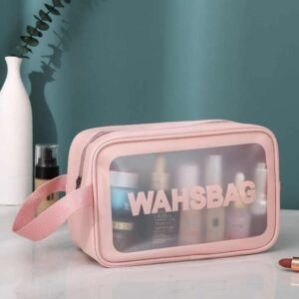 Resistance Toiletries Cosmetics Makeup Storage Organizer Bag for Girls and Women Pink Small