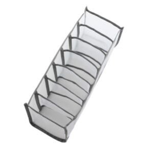 Drawer Organizer Divider Collapsible Closet Compartments For Lingerie Ties Gray 7 Grids | 1
