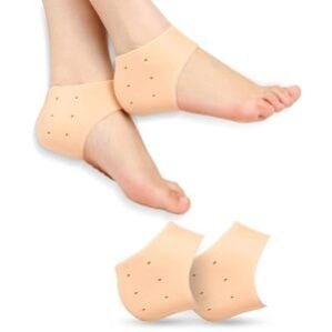 Ditya Enterprise Half Heel Socks Anti Crack Silicon Gel Heel And Foot Protector Moisturizing Socks for Foot Care,Pain Relief And Heel Cracks for Men And Women – Beige Free Size