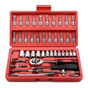 46 In 1 Pcs Tool Kit For Home Use Spanner Set Socket Set Wrench Set Bike Tool Kit Set Goti Pana Set, Torx
