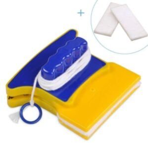 Magnetic Window Cleaner Double-Side Glazed Two Sided Glass Cleaner Wiper with 2 Extra Cleaning Cotton Cleaner Squeegee Washing Equipment Household Cleaner Magnetic Window Cleaner (Magnetic)
