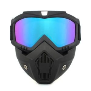 GVB ENTERPRISE Nanzu Bike Ridding Protective Goggles with Detachable Mask | Anti UV | Windproof & UV Protective Face Mask for Motorcycle Helmet (Note : Goggles Color is Multi)