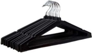 Heavy Quality Plastic Hangers for Wardrobe Cloth Hanger with Plastic Coating Hangers Assorted Black