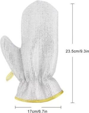 Reusable Wire Dishwashing Gloves Kitchen Cleaning Glove Household Cleaning Tools Heat Insulation Anti-Hot Waterproof Durable Skin-Friendly Washing Wiping Gloves 1 Pair