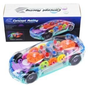 Kiddie Galaxia Transparent Car 3D Concept Car Toy For Kids With 360 Degree Rotation, Gear Simulation Mechanical Car Technology W/D Sound & Light Toys For Kids Boys & Girls Toys & Games