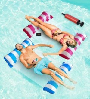 Water Pool Lounge Bed Swim Chair Beach Swimming Pool Hammock Seats Portable Water Floats Bed for Party Vacation Fun Rest Saddle Beach Drifter