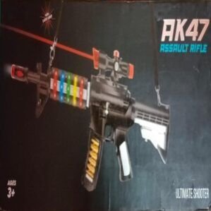 Assault Rifle 8 Sound Talking AK 47 Gun with Flashing Lifhts Ultimate Shooter with Laser Light 3+ Ages.