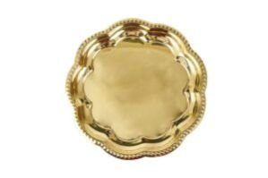 Brass Traditional Handcrafted Flower Engraved Design Pital Aarti Thali for Puja II Pooja Thali II Aarti Thali For Pooja II Puja Thali II