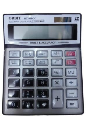 Orbit OT-990GC Attractive Look Large & HD Display Soft Touch AUTO Replay 12 Digit for Office & Home Basic Calculator (12 Digit)