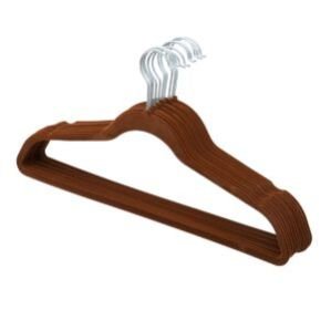 10 PACK VELVET HANGER BROWN