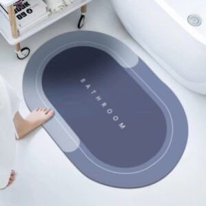 Bathroom mat Water Absorbing Door Mat for Bathroom Quick Dry Rubber Backed Anti-Slip Floor Mat Non Slip mat for Home Kitchen (40 x 60 cm)