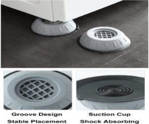 Washing Machine Stand Refrigerator Anti Vibration with Suction Cup Kitchen Accessories Items Washer Dryer Furniture Sofa Leg Anti Walk Slip Rubber Pad (Washing Machine Pad 4)
