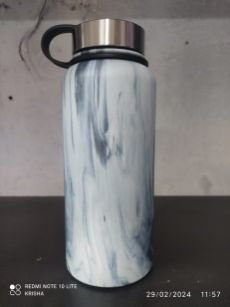 Insulated Water Bottle 1000ml, Hot Water Bottle, Thermosteel Water Bottle for Travel, Home, Office, School, Gym, Adults, Water Bottle Hot and Cold, Sipper Bottle, Elegant Marble