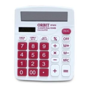 Orbit OT-612 Check & Correct Basic Calculator 12 Digits (Pink)