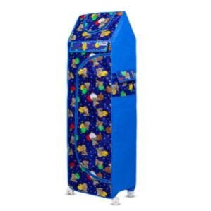 Plastic Baby Wardrobe Multipurpose 6 Shelve |Foldable Almirah| Baby Wardrobe for Clothes Storage | Baby Wardrobe Cover | Baby Almirah with Wheels (Blue)