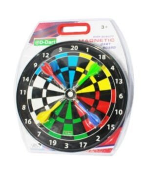 Magnetic Dartboard with 4 Soft Darts Family Indoor & Outdoor Fun Games, Dart Board Set (Multicolour-Small)