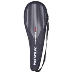 Graphite-Lined-Aluminum Badminton Racket M-Power 300 for Adult – Black/White/Orange