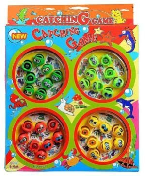 32 Pieces Magnetic Fish Catching Game Fishing Game with Music with 4 Rotating Fish Ponds with 4 Magnetic Sticks (Color May Vary)