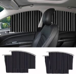 Car Side Window Curtain Slidable Magnetic Car Side Window Parda Car Sunshade Insulation Curtain UV Protection Car Sun Shade FOR Citroen C3 Aircross|eC3|C5 Aircross|C3X crossover(BLACK)