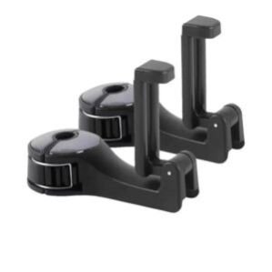 2 Pack Car Headrest Hidden Hoo 2 in 1 Car Seat Hooks with Phone Holder for Purse, Backpacks,and Even Bottle Storage Organizer