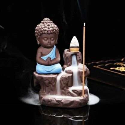 Ceramic Showpiece Figurine (7 X 7 X 12, Blue)(Conical)
